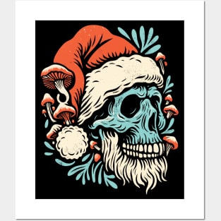 Santa Claus Skull with Fungi Posters and Art